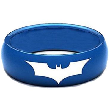 *COI Blue Tungsten Carbide Bat Man Dome Court Ring - TG3805AA