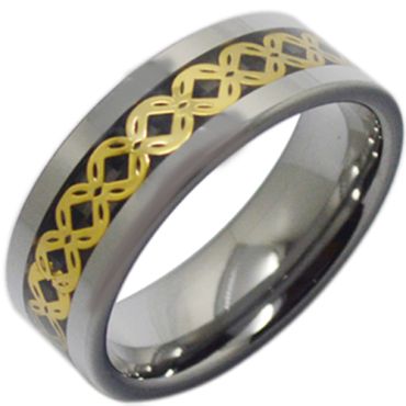 COI Tungsten Carbide Celtic Inlays Ring-TG3796(Size:US13)