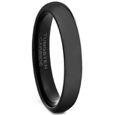 COI Black Tungsten Carbide Dome Court Ring - TG4483