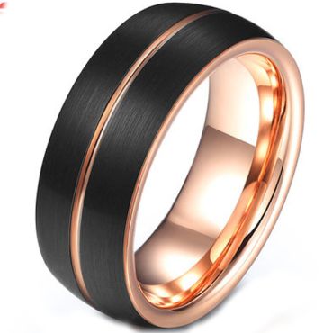 COI Tungsten Carbide Black Rose Ring-TG4585(Size US6)