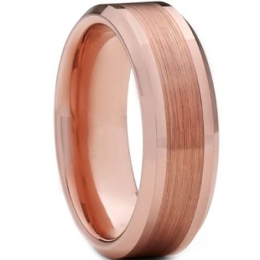 **COI Rose Titanium Polished Matt Beveled Edges Ring-6937