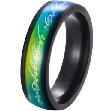 **COI Black  Titanium Rainbow Pride Lord of Rings Ring Power-6986