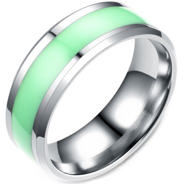 **COI Titanium Beveled Edges Ring With Blue/Green/Purple/Rose Ceramic-7071