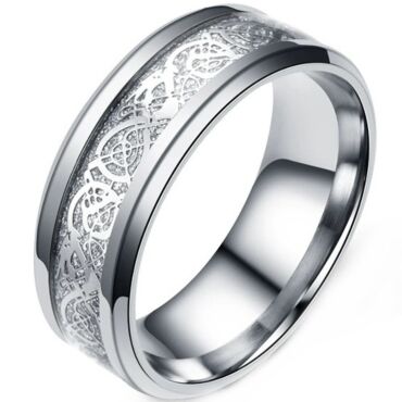 **COI Titanium Dragon Meteorite Beveled Edges Ring-7146