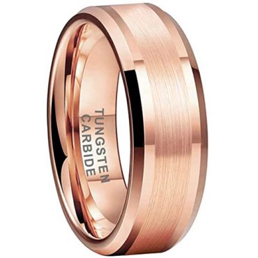 **COI Rose Tungsten Carbide Polished Matt Beveled Edges Ring-7312AA