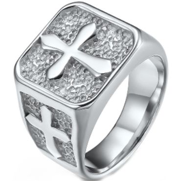 **COI Titanium Cross Signet Ring-7378