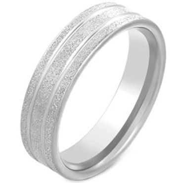 **COI Titanium Gold Tone/Silver Sandblasted Double Grooves Ring-7429