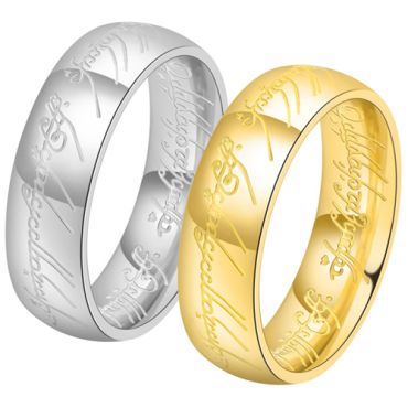 **COI Titanium Gold Tone/Silver Lord of Rings Ring Power-7645