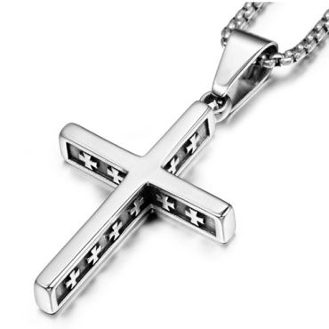 COI Titanium Gold Tone/Silver Cross Pendant-7722