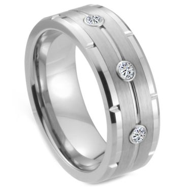**COI Tungsten Carbide Ring With Cubic Zirconia-7757