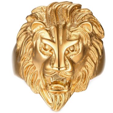 **COI Gold Tone Titanium Lion Ring-7914