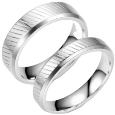 **COI Titanium Grooves Beveled Edges Ring-8148AA