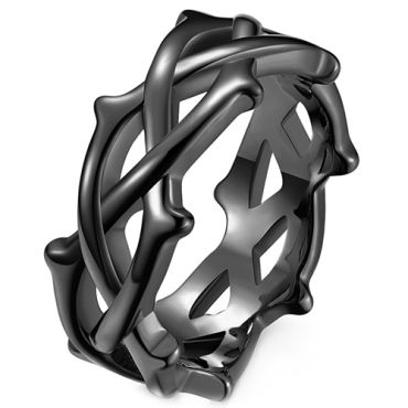 **COI Titanium Black/Gold Tone/Silver Ring-8213AA