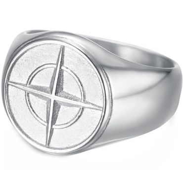 **COI Titanium Gold Tone/Silver Compass & Anchor Ring-8229AA