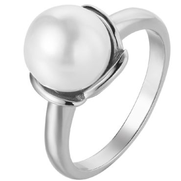 **COI Titanium Gold Tone/Silver Ring With Pearl-8233AA