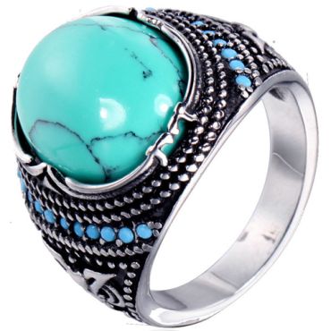 **COI Titanium Ring With Turquoise-8243AA