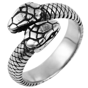 **COI Titanium Gold Tone/Silver Snake Ring-8263AA