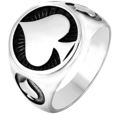 **COI Titanium Black Gold Tone/Silver Aces of Spades Ring-8431AA