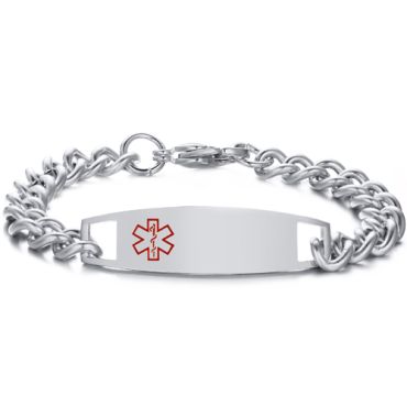 COI Titanium Gold Tone/Silver Medical Alert Bracelet With Steel Clasp(Length: 8.46 inches)-8506AA