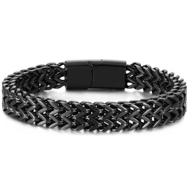 COI Black Titanium Bracelet With Steel Clasp(Length: 8.66 inches)-8522AA