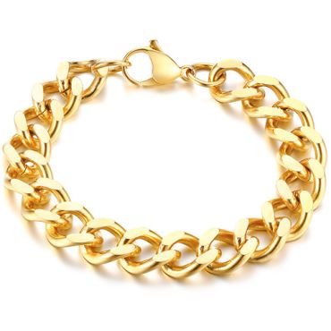COI Gold Tone Titanium Bracelet With Steel Clasp(Length: 7.87 inches)-8523AA