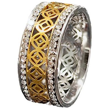 **COI Titanium Celtic Ring With Cubic Zirconia-8658
