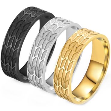 **COI Titanium Black/Gold Tone/Silver Ring-8980