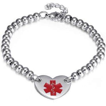COI Titanium Medical Alert Bracelet With Steel Clasp(Length: 8.26 inches)-9072