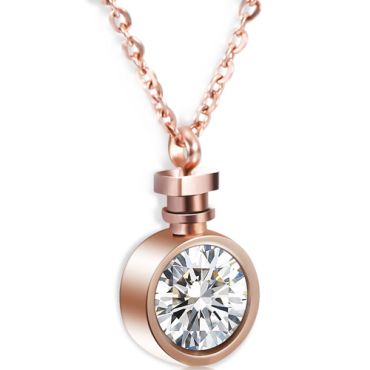 **COI Rose Titanium Necklace With Cubic Zirconia(Length: 21.7 inches)-9109