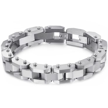 **COI Titanium Gold Tone/Silver/Black Bracelet With Steel Clasp(Length: 8.66 inches)-9224