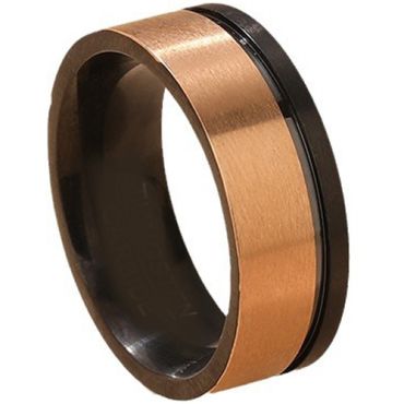 **COI Titanium Black Rose Offset Groove Pipe Cut Flat Ring-9229