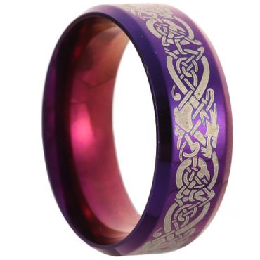 **COI Purple Titanium Dragon Beveled Edges Ring-9267