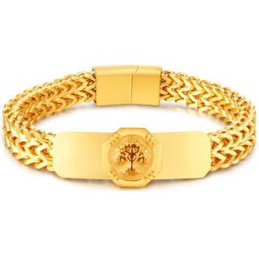 **COI Gold Tone Titanium Life Tree Bracelet With Steel Clasp(Length: 8.27 inches)-9565