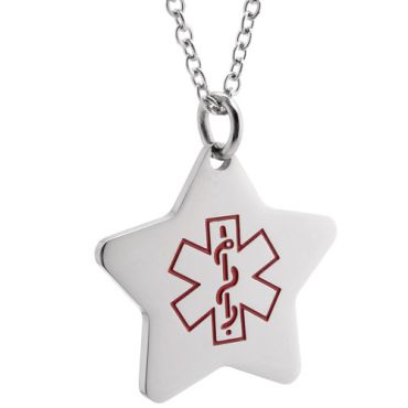 **COI Titanium Medical Alert Star Pendant-9682