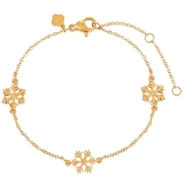 **COI Gold Tone Titanium Snowflake Bracelet With Steel Clasp(Length: 8.46 inches)-9689