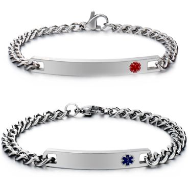 **COI Titanium Medical Alert Bracelet With Steel Clasp-9791