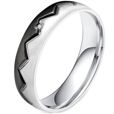 **COI Titanium Black/Gold Tone Silver Ring With Cubic Zirconia-9905