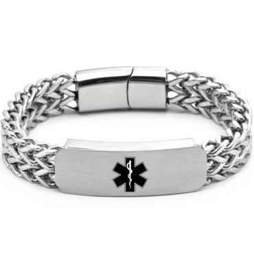 **COI Titanium Medical Alert Bracelet With Steel Clasp(Length: 8.27 inches)-9984
