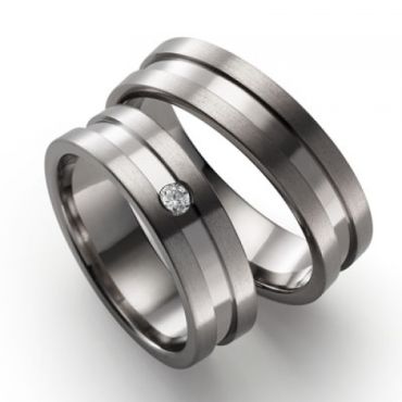 COI Titanium Wedding Band Ring - JT1037(Without Stone, US10)