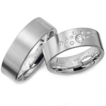 COI Titanium Couple Wedding Band Ring - JT1268(Size US7)
