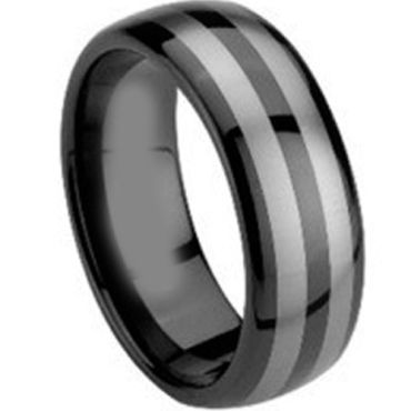 COI Black Tungsten Carbide Wedding Band Ring - TG1427(Size US13)