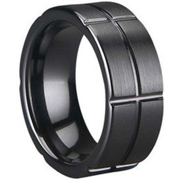 COI Black Tungsten Carbide Ring - TG1636(Size:US11.5)