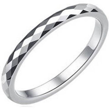 **COI Tungsten Carbide 4mm Faceted Ring - TG1688AA