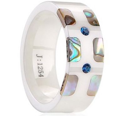 (Limited Offer!)COI Ceramic Ring With Abalone Shell-TG2046(US8)