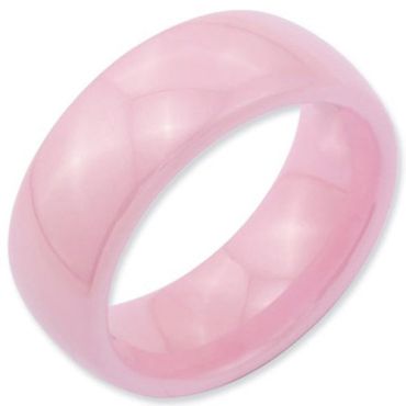 COI Pink Ceramic Wedding Band Ring - TG2112(Size US4)