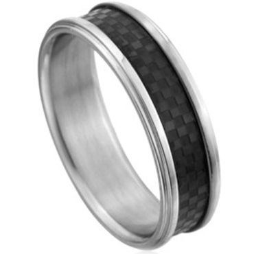 COI Cobalt Chrome Ring With Carbon Fiber - CR2231(Size:US5)