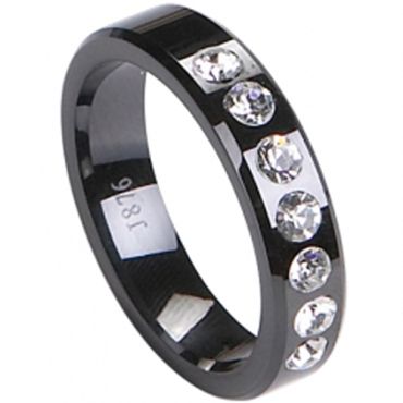 COI Black Titanium Wedding Band Ring - TG2259(Size US6)