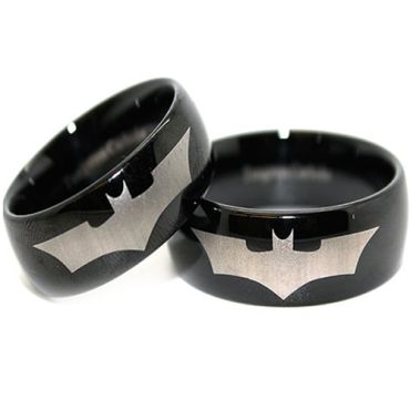 COI Black Tungsten Carbide Bat Man Ring - TG2819(Size:US10)
