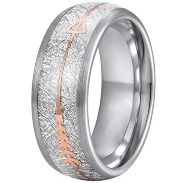 COI Tungsten Carbide Meteorite Ring With Arrow-TG2935BB