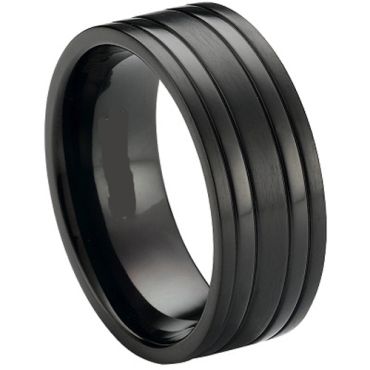 COI Black Tungsten Carbide Ring - TG3416(Size US6.5/8)